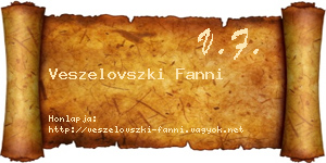 Veszelovszki Fanni névjegykártya