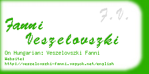 fanni veszelovszki business card